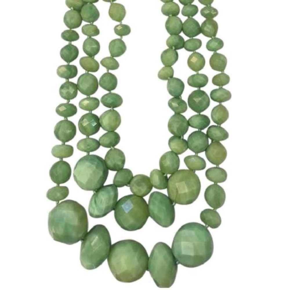 Kate Spade Jade Green Faceted Multi Bead Necklace